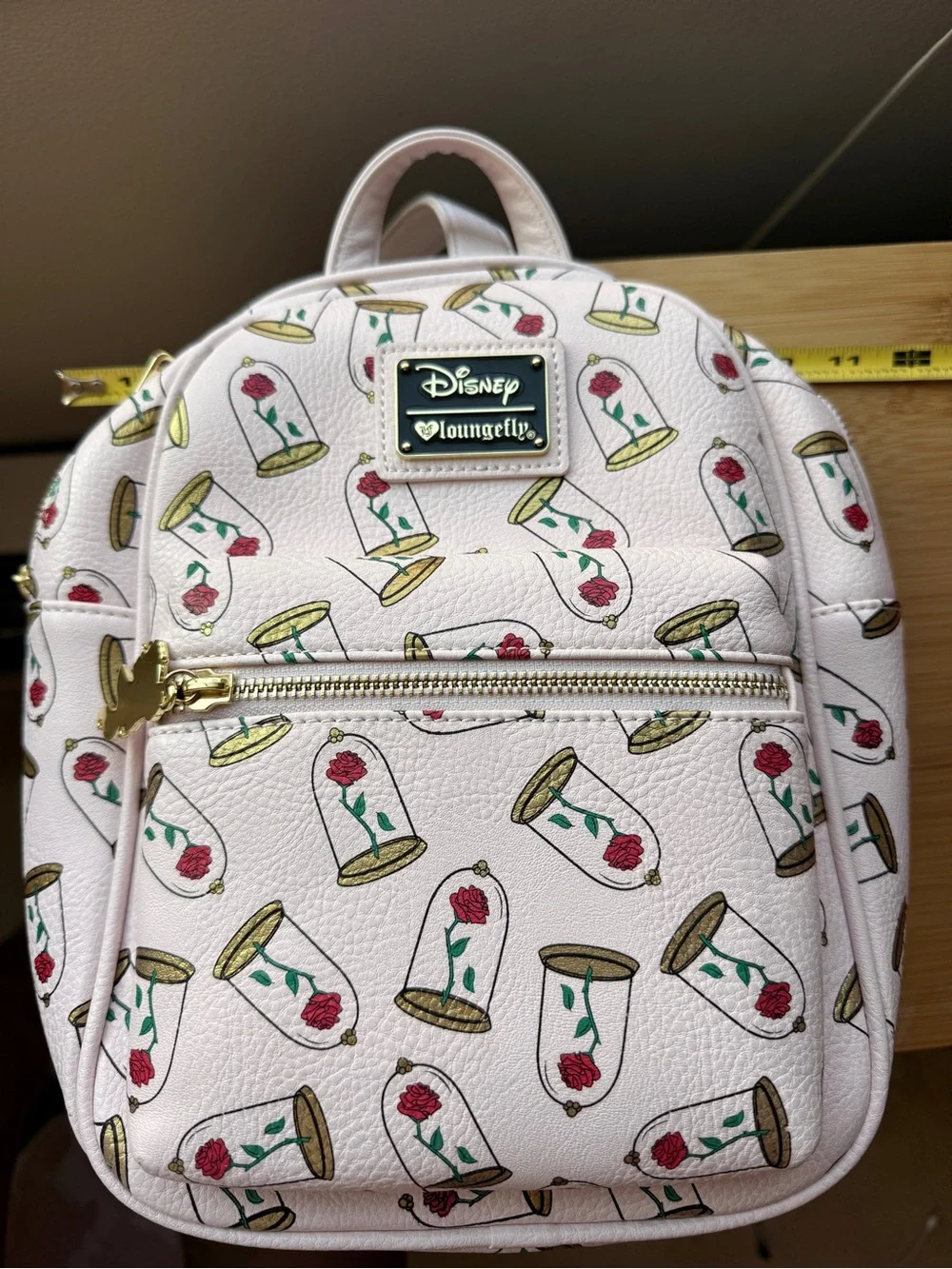 Disney Loungefly Pink Beauty and the Beast Rose Dome Mini Backpack